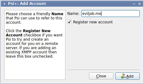 Step 3. Creating a new profile and registering new account